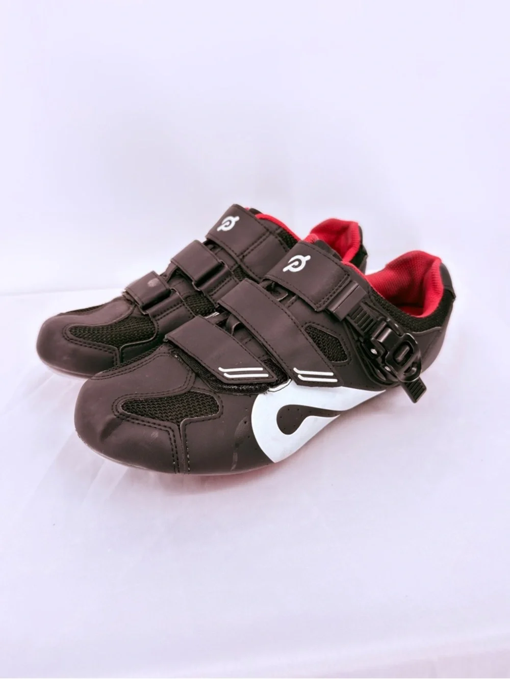 Peloton Cycling Shoes Size 42 EU Black Red Clip-In Spin Bike Shoes Delta Cleats